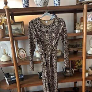 Old Navy Brown and Black Long Sleeve Sheath Dress